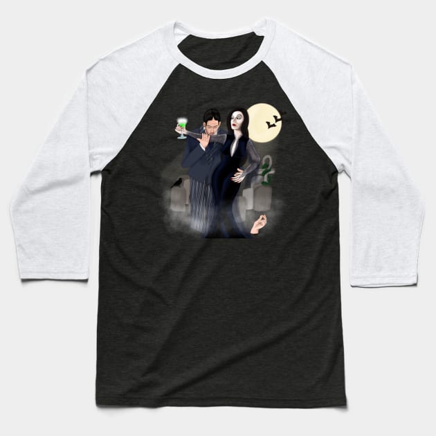 The Addams Baseball T-Shirt by KataMartArt